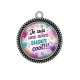 Pendentif Cabochon Argent - je suis une nièce super cool