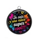 Pendentif Cabochon Argent - je suis une nièce super cool
