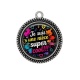 Pendentif Cabochon Argent - je suis une nièce super cool