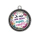 Pendentif Cabochon Argent - je suis une nièce super cool