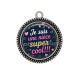 Pendentif Cabochon Argent - je suis une nièce super cool