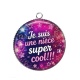 Pendentif Cabochon Argent - je suis une nièce super cool
