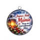 Pendentif Cabochon Argent - joyeux noël passe de merveilleuses fêtes