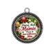 Pendentif Cabochon Argent - joyeux noël passe de merveilleuses fêtes