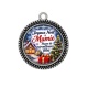 Pendentif Cabochon Argent - joyeux noël passe de merveilleuses fêtes