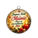 Pendentif Cabochon Argent - joyeux noël passe de merveilleuses fêtes