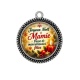 Pendentif Cabochon Argent - joyeux noël passe de merveilleuses fêtes