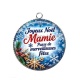 Pendentif Cabochon Argent - joyeux noël passe de merveilleuses fêtes
