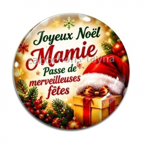 Cabochon Verre - joyeux noël passe de merveilleuses fêtes