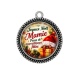 Pendentif Cabochon Argent - joyeux noël passe de merveilleuses fêtes