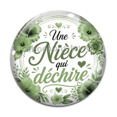 Cabochon Verre - une nièce qui déchire