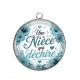 Pendentif Cabochon Argent - une nièce qui déchire