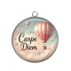 Pendentif Cabochon Argent - Carpe Diem