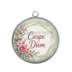 Pendentif Cabochon Argent - Carpe Diem