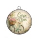 Pendentif Cabochon Argent - Carpe Diem