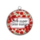Pendentif Cabochon Argent - super belle maman