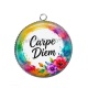 Pendentif Cabochon Argent - Carpe Diem