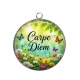 Pendentif Cabochon Argent - Carpe Diem
