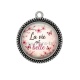 Pendentif Cabochon Argent - la vie est belle