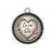Pendentif Cabochon Argent - la vie est belle