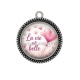 Pendentif Cabochon Argent - la vie est belle