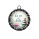 Pendentif Cabochon Argent - la vie est belle