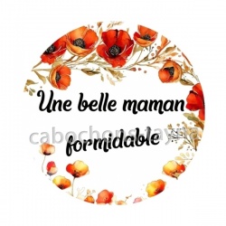 belle maman formidable- Cabochon verre ou résine, Porte-clés, miroir