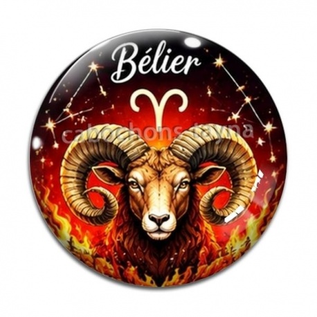 Cabochon Verre - bélier signe astrologique