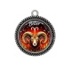 Pendentif Cabochon Argent - bélier signe astrologique
