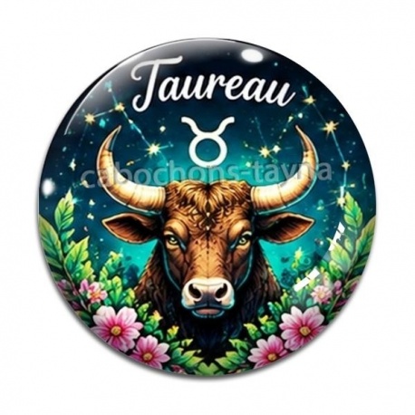 Cabochon Verre - taureau signe astrologique