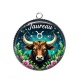 Pendentif Cabochon Argent - taureau signe astrologique