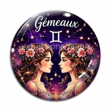 Cabochon Verre - gémeaux signe astrologique