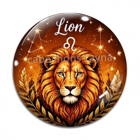 Cabochon Verre - lion signe astrologique