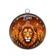 Pendentif Cabochon Argent - lion signe astrologique