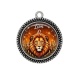 Pendentif Cabochon Argent - lion signe astrologique