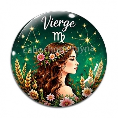Cabochon Verre - Vierge signe astrologique