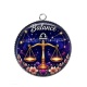 Pendentif Cabochon Argent - Balance signe astrologique