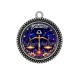 Pendentif Cabochon Argent - Balance signe astrologique