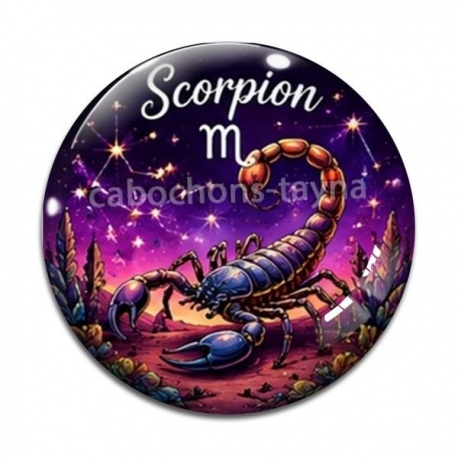 Cabochon Verre - Scorpion signe astrologique