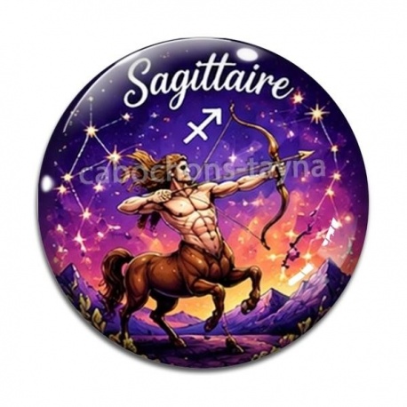 Cabochon Verre - Sagittaire signe astrologique