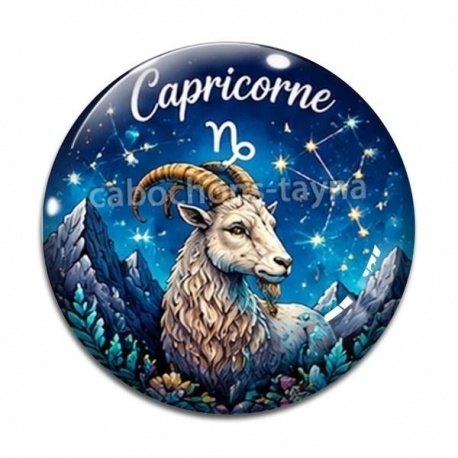 Cabochon Verre - Capricorne signe astrologique