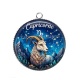 Pendentif Cabochon Argent - Capricorne signe astrologique