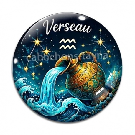 Cabochon Verre - Verseau signe astrologique