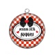 Pendentif Cabochon Argent - bonne fête maman