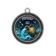 Pendentif Cabochon Argent - Verseau signe astrologique