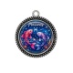 Pendentif Cabochon Argent - Poisson signe astrologique