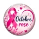 Cabochon Verre - octobre rose