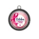 Pendentif Cabochon Argent - octobre rose
