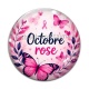 Cabochon Verre - octobre rose