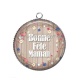 Pendentif Cabochon Argent - bonne fête maman